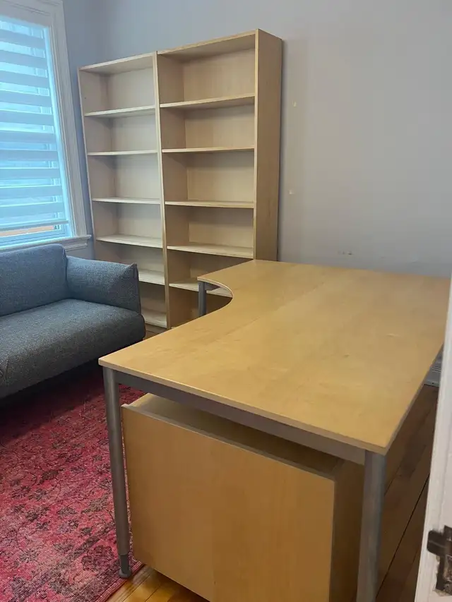 Wooden Desk, Shelves and Rolling File Cabinet in Multi-item in Ottawa - Image 4