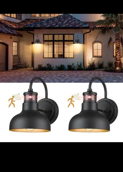 Seovix 2Pack 9" Motion Sensor Outdoor Light Fixture, Dusk to Daw, View more