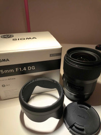 Canon Sigma 35mm F1.4DG full frame lens, LIKE NEW