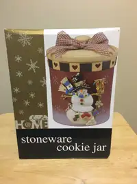 Stoneware Cookie Jar / Glass Xmas Tree storage pot