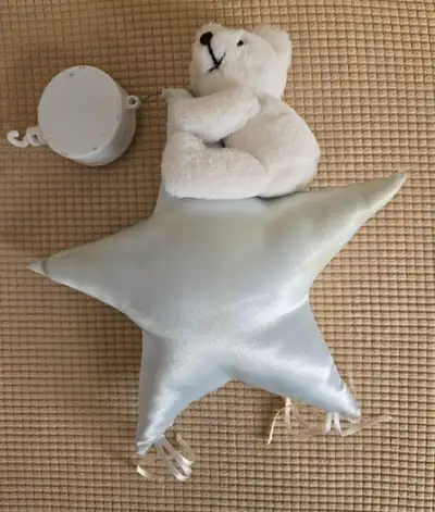 Nursery Teddy Bear on Star Musical Mobile, View more