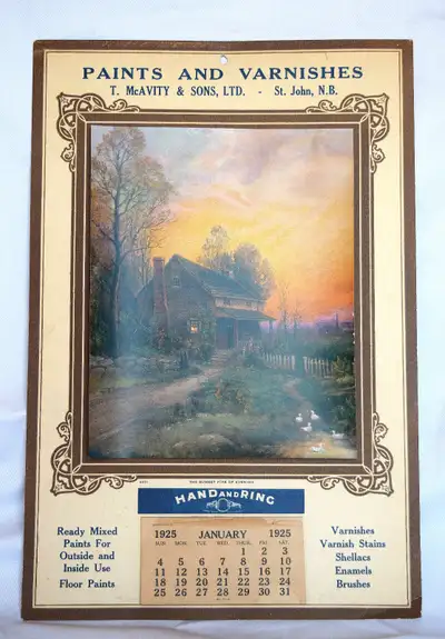 1925 calendar T. McAvity & Sons Saint John NB, View more