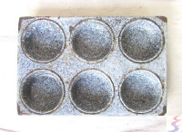 Antique Granite Ware Enamelware Muffin Pan Fine Blue Grey Mottle