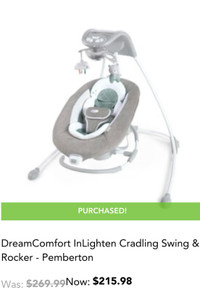 DreamComfort InLighten Cradling Swing and Rocker