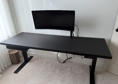 Flexispot Standing Desk with ASUS Ultrawide Monitor and Caldigit, View more