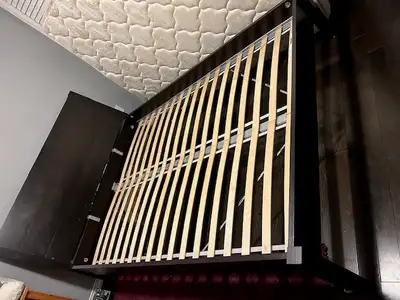 Ikea Queen Bed Frame and Free Mattress, View more