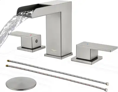 NEW Bathroom Sink Faucets 3 Holes  Vanity 2 Handle Waterfall, View more