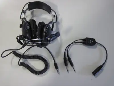 Aircraft VHF by UNISOURCE ELECTROACOUSTICS headset. NEW military surplus, NEVER USED. Very similar t...