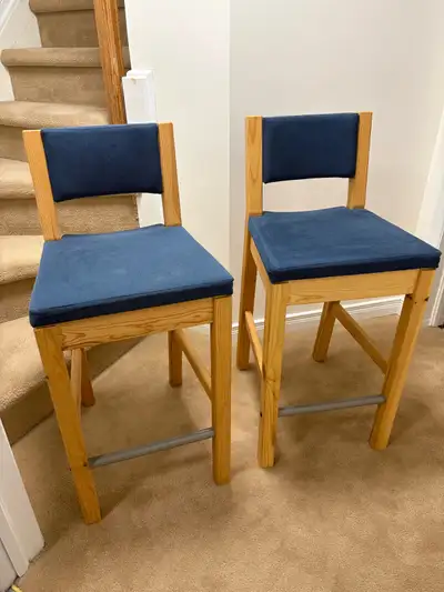 2 IKEA Wood Bar Stools, View more