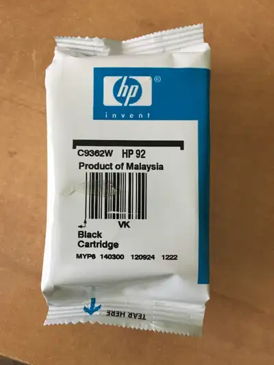HP 92 black ink cartridge-unopened Bought a different printer-takes different ink cartridge Text or...