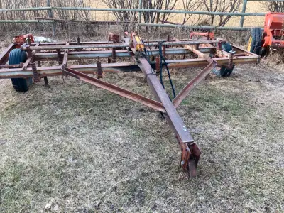 Approximately 12.5 Feet wide and 10 feet long not including the hitch.
