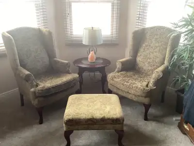 Wingback Chairs & Ottoman, View more