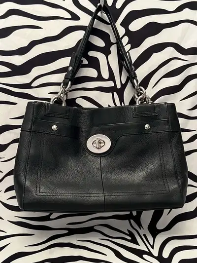 Vintage Coach Black Genuine Leather Penelope Bag, View more