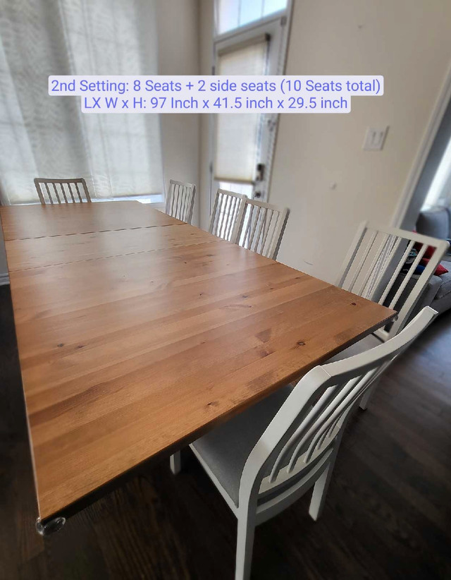 Extandable Wood Table (6-12 Seats) Good Condition (Excl Chairs) in Dining Tables & Sets in Oakville / Halton Region - Image 2