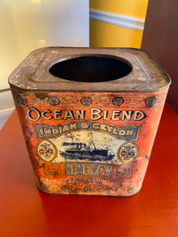 Vintage Ocean Blend Indian & Ceylon Tea Metal Tin