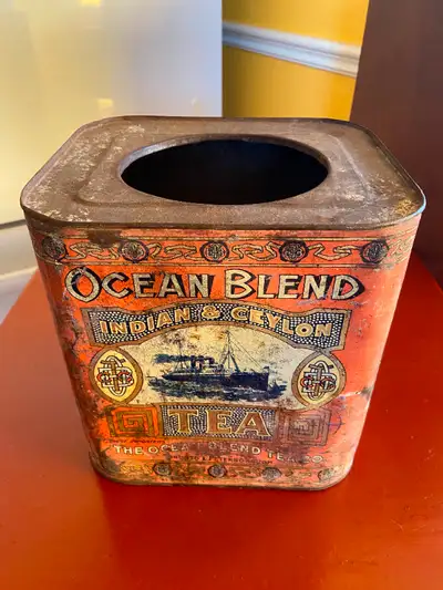 雑貨 インテリア Ocean Blend Indian and Ceylon Tea Tin  ティン缶 ビンテージ Vintage Ocean Blend Indian and Ceylon Tea Tin Ocean Blend