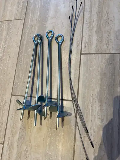 15” metal corkscrew ground stakes, View more