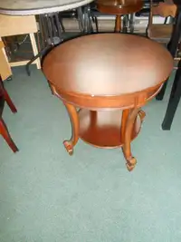 Pair of solid wood round 24" end tables