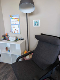 IKEA reading chair and lamp