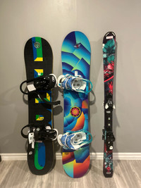 Snowboards and ski