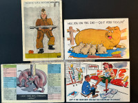 4 Vintage Comical Postcards from 1940s and 1950s