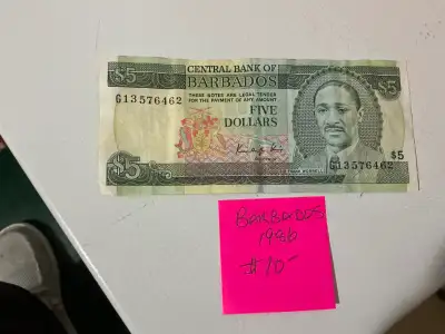 Central Bank of Barbados $10 & $20 Notes