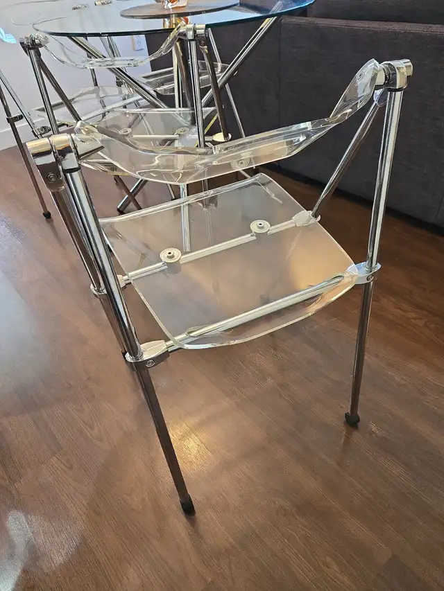Clear Acrylic Folding Chair with Chrome Frame63251728360067124