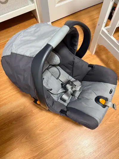 Two Matching Enfant Car Seats + Double Stroller and Accessories, View more