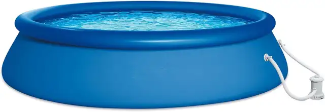 Round inflatable outdoor above ground swimming pool