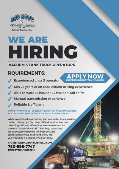 Vacuum Truck Operator (Drilling Rigs), View more