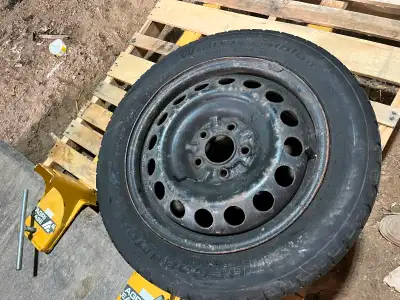 Set of 4 steel rims with 205/55/16 winter tires . 5x114.3 bolt pattern . Fits many vehicles $50 for...