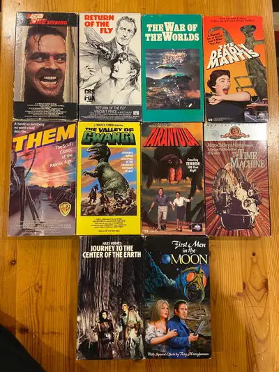 $10 each. Time Machine is SOLD 10 B Horror Movies, including Thd Shining (not a B movie) Very good c...