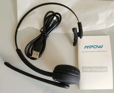 Wireless Headset with Noise-Canceling Mic MPOW, View more
