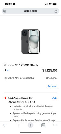 Brand New Iphone 15 128GB Black