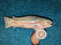 Hand Carved Trout Walking Cane
