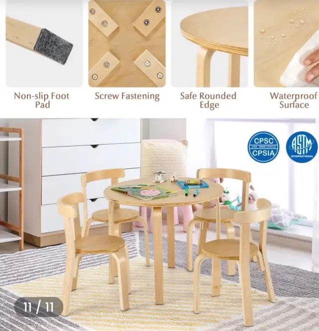 5 pc kids table and chair set with blocks.  in Dining Tables & Sets in Bridgewater - Image 8