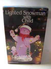 Lighted Snowman with Child in Original box