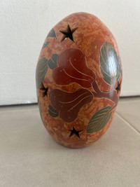 Terra Cotta Egg-shaped candle shade