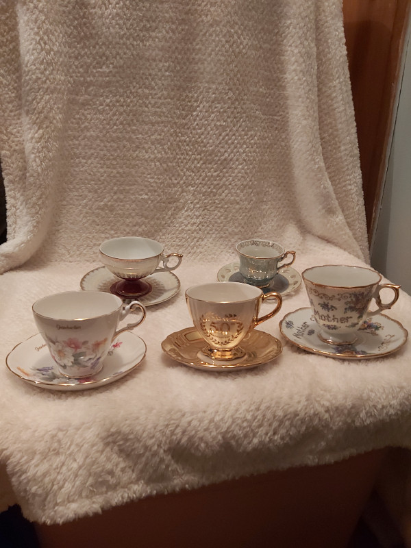 3 Cup & Saucer Sets (Mother/Grandmother/50th Anniversary) in Arts & Collectibles in Saint John - Image 2