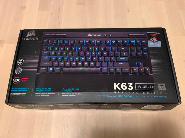 Like New Corsair K63 Wireless TKL Mechanical Gaming Keyboard in Mice, Keyboards & Webcams in Markham / York Region