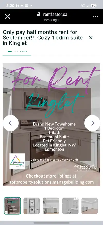 Currently looking for someone to take over this rental for us. Brand new, clean, in unit laundry, ev...