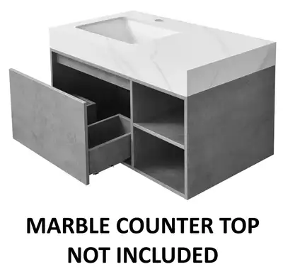 NEW - Modern Pattern Floating Bathroom Vanity, 34" Cabinet Only-, View more
