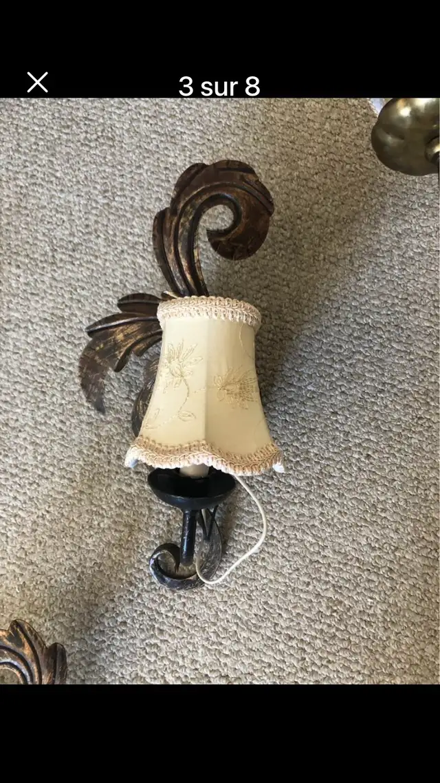 Multi Luminaire 3 piece wall set sconces with beautiful French in Home Décor & Accents in Ottawa - Image 4