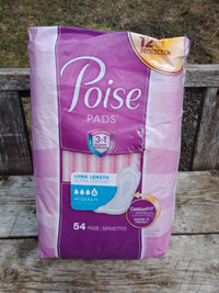 New Poise Pads, Long Length, 54 Pads, Moderate