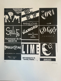 Limited edition serigraph prints of Toronto iconic nightclubs 