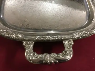 Vintage Retro Silver Tray Platter , View more