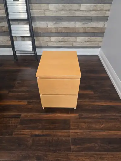 Modern Light Wood Nightstand / Side Table – 2 Drawer Storage, View more