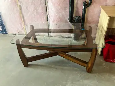 Wood and thick glass Coffee Table, View more