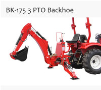 BK175 3 PTO Backhoe Attachment (compatible with Kubota Tractor)