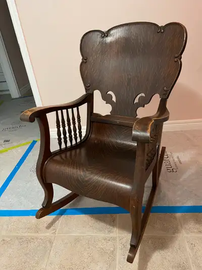 Vintage Tiger Oak Rocking Chair, View more